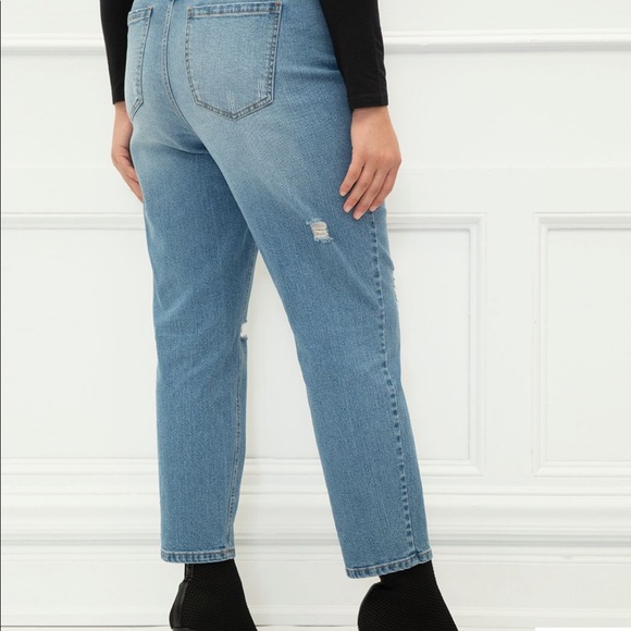 Eloquii Elements Distressed Girlfriend Jean - Picture 4 of 13